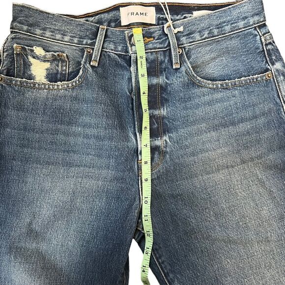 FRAME Le Original High Button Fly Distressed Rigid Denim Jeans NWOT 28 - Picture 3 of 11